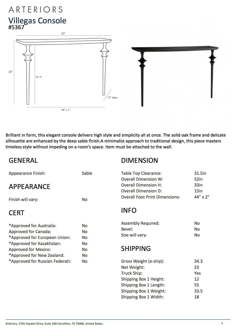 Arteriors Home Villegas Console Arteriors Home Villegas Console