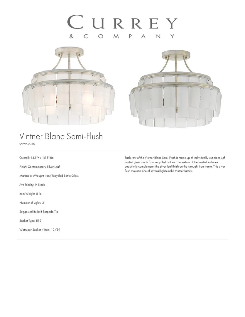 Currey And Company Vintner Blanc Semi-Flush Mount Chandelier 5 Currey And Company Vintner Blanc Semi-Flush Mount Chandelier