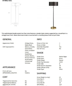 Arteriors Home Violetta Floor Lamp Matte Black 10 Arteriors Home Violetta Floor Lamp Matte Black