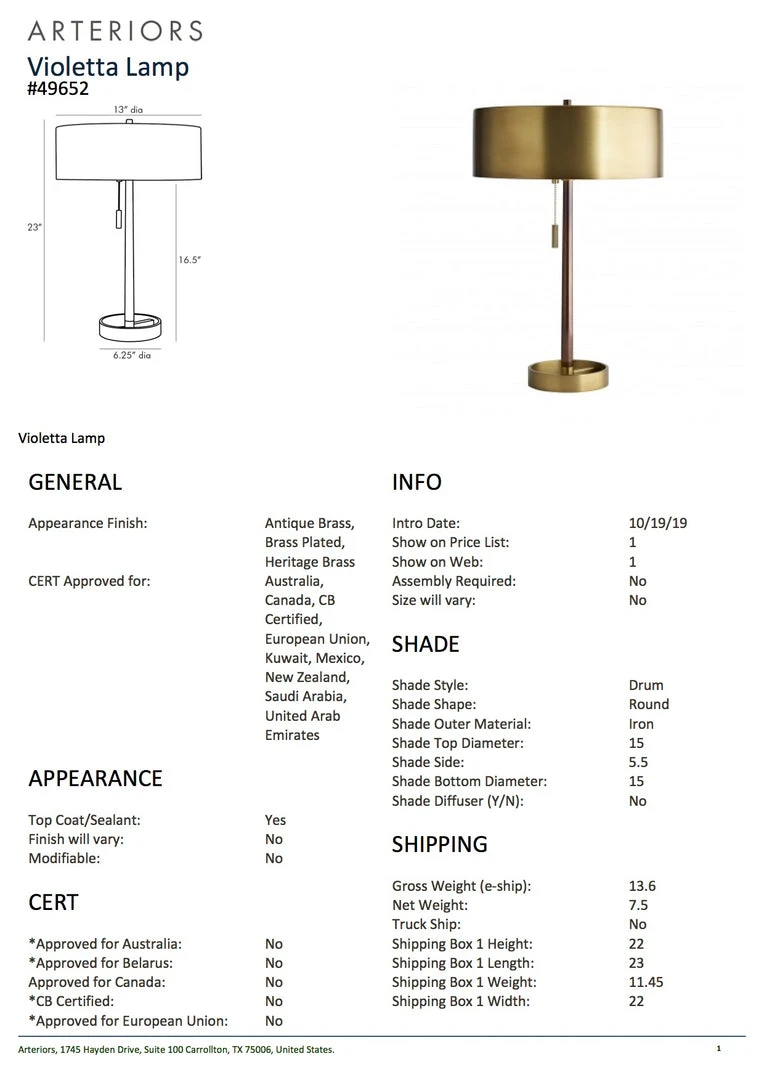 Arteriors Home New Arrivals Violetta Lamp Antique Brass 9 Arteriors Home New Arrivals Violetta Lamp Antique Brass
