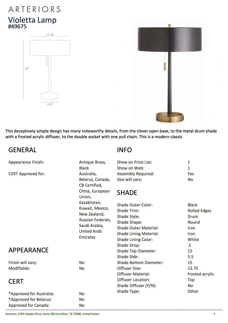 Arteriors Home Violetta Lamp Black New Arrivals 8 Arteriors Home Violetta Lamp Black New Arrivals