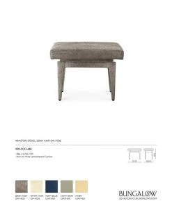 Bungalow 5 New Arrivals Winston Stool Gray Hair On Hide 13 Bungalow 5 New Arrivals Winston Stool Gray Hair On Hide