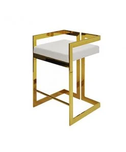 Worlds Away Emmett Counter Stool Brass And White New Arrivals
