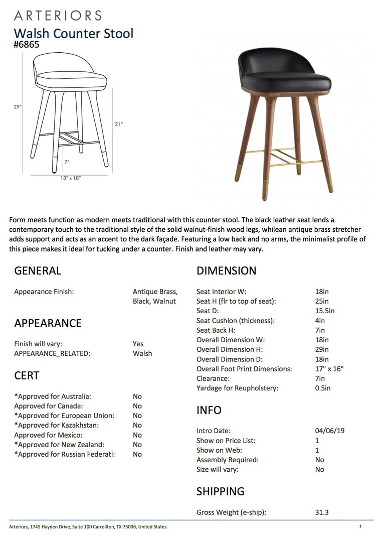 Arteriors Home Walsh Counter Stool 7 Arteriors Home Walsh Counter Stool