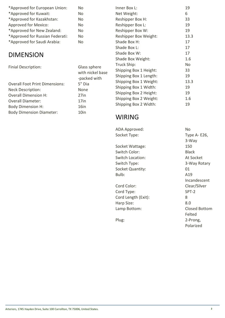 Arteriors Home Walter Table Lamp 7 Arteriors Home Walter Table Lamp