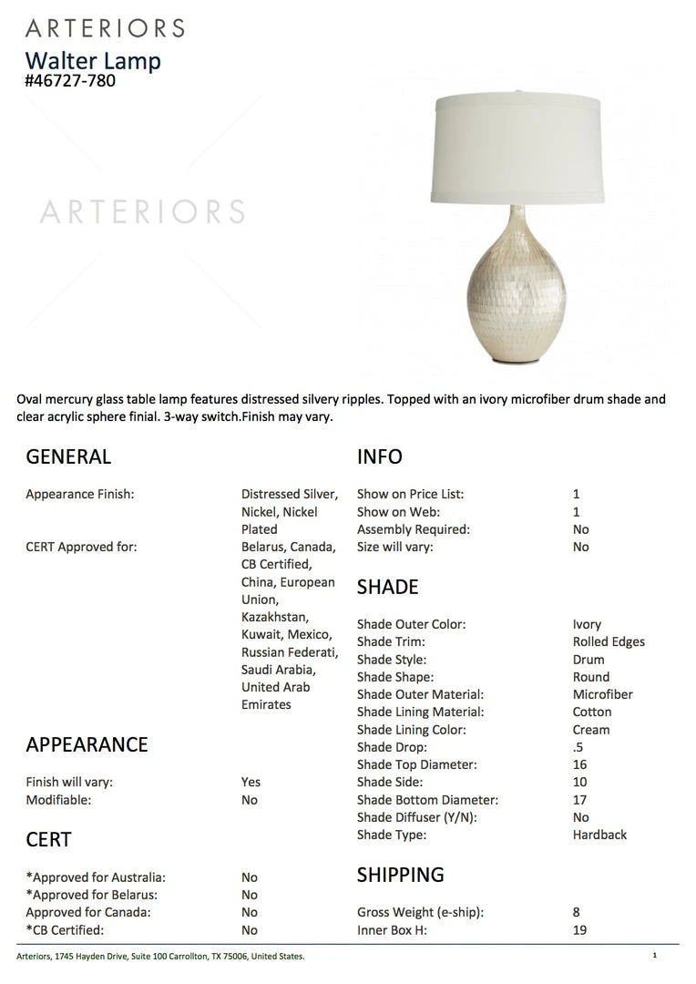 Arteriors Home Walter Table Lamp 6 Arteriors Home Walter Table Lamp