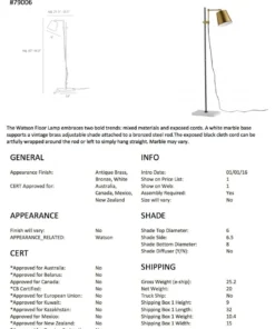 Arteriors Home New Arrivals Watson Floor Lamp Brass