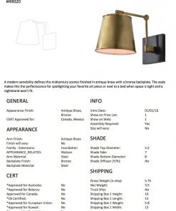 Arteriors Home New Arrivals Watson Sconce Brass