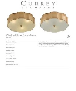 Currey And Company Wexford Flush Mount Brass 11 Currey And Company Wexford Flush Mount Brass