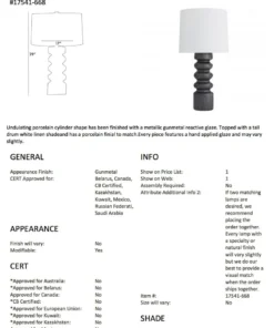 Arteriors Home Wheaton Table Lamp Gunmetal 10 Arteriors Home Wheaton Table Lamp Gunmetal