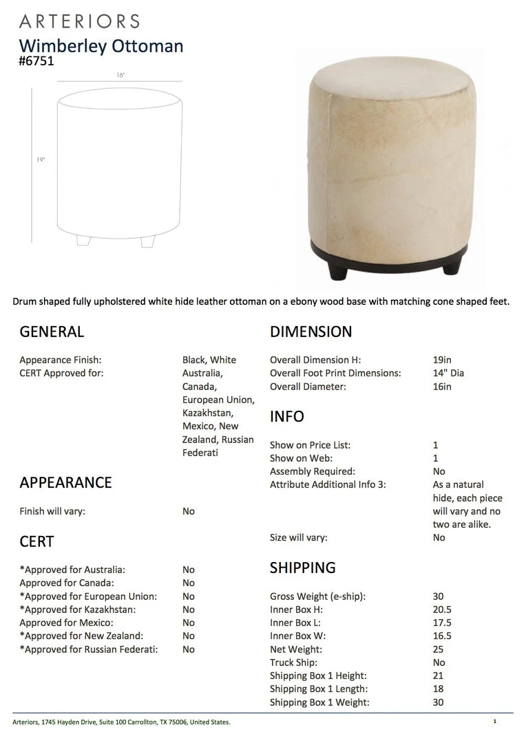 Arteriors Home New Arrivals Wimberley Ottoman Arteriors Home New Arrivals Wimberley Ottoman