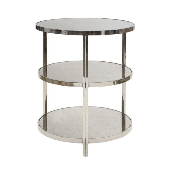 Worlds Away Audrey 3-Tier Side Table Nickel Plated 3 Worlds Away Audrey 3-Tier Side Table Nickel Plated