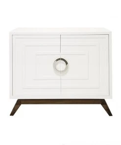 Worlds Away Bernard Two Door Cabinet Nickel