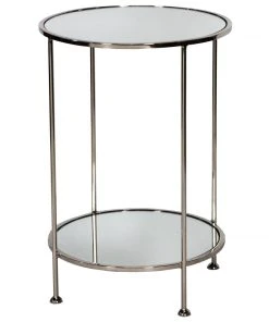 Worlds Away Chico Side Table Nickel Plated New Arrivals