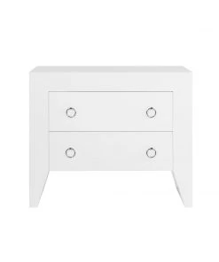 Worlds Away Easton White Side Table Nickel New Arrivals