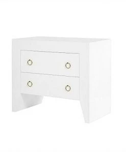 Worlds Away New Arrivals Easton White Side Table Brass