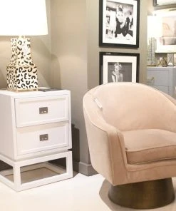 Worlds Away Oliver Side Table White