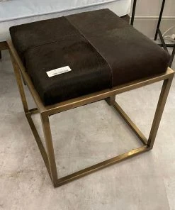 Jamie Young New Arrivals Shelby Stool Brown Hide