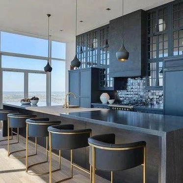 Arteriors Home Calvin Bar Stool Black Leather And Brass 4 Arteriors Home Calvin Bar Stool Black Leather And Brass