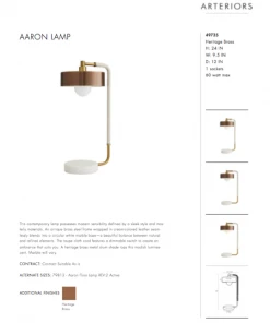 Arteriors Home Aaron Lamp Heritage Brass New Arrivals