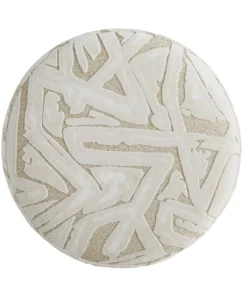 Arteriors Home New Arrivals Avalon Ottoman Swiss Coffee Champagne Swivel