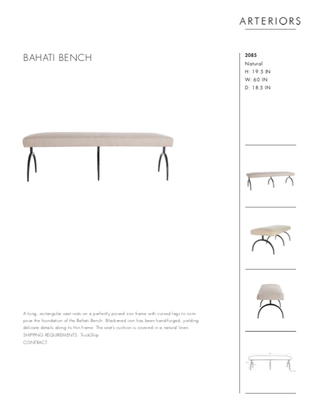 Arteriors Home Bahati Bench 12 Arteriors Home Bahati Bench