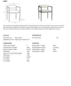 Arteriors Home New Arrivals Barbana Chair Facet Cream Chenille 9 Arteriors Home New Arrivals Barbana Chair Facet Cream Chenille