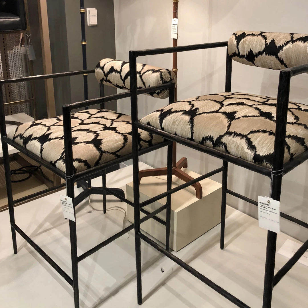 Arteriors Home Barbana Bar Stool Ocelot Embroidery 6 Arteriors Home Barbana Bar Stool Ocelot Embroidery