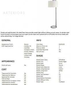 Arteriors Home Belden Floor Lamp Bronze 16 Arteriors Home Belden Floor Lamp Bronze