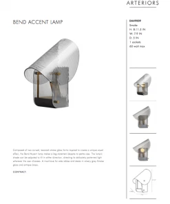 Arteriors Home Bend Accent Lamp Smoke New Arrivals 15 Arteriors Home Bend Accent Lamp Smoke New Arrivals