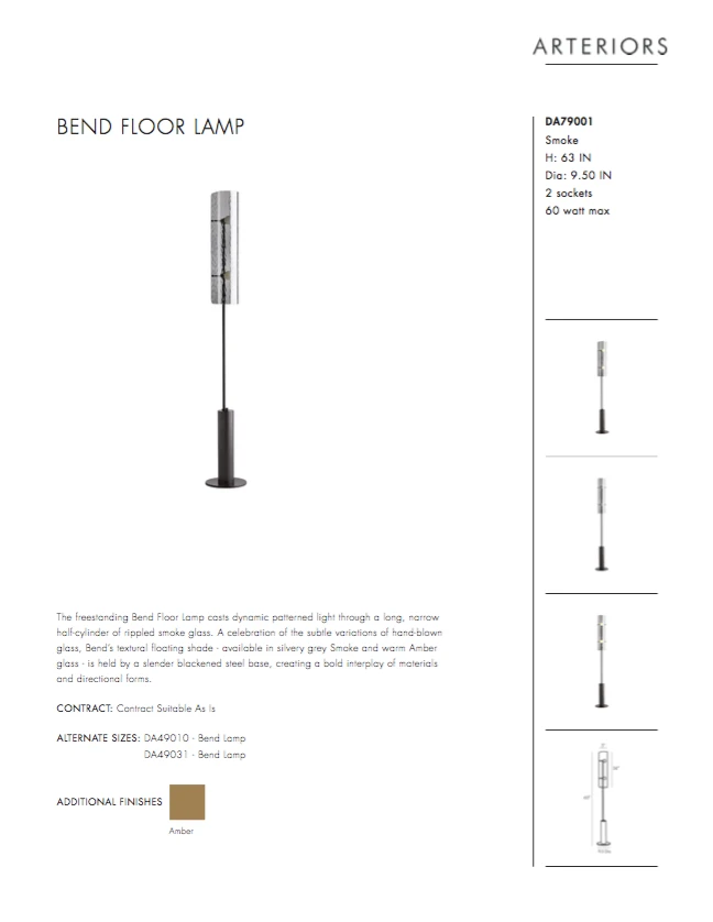 Arteriors Home New Arrivals Bend Floor Lamp Smoke 14 Arteriors Home New Arrivals Bend Floor Lamp Smoke