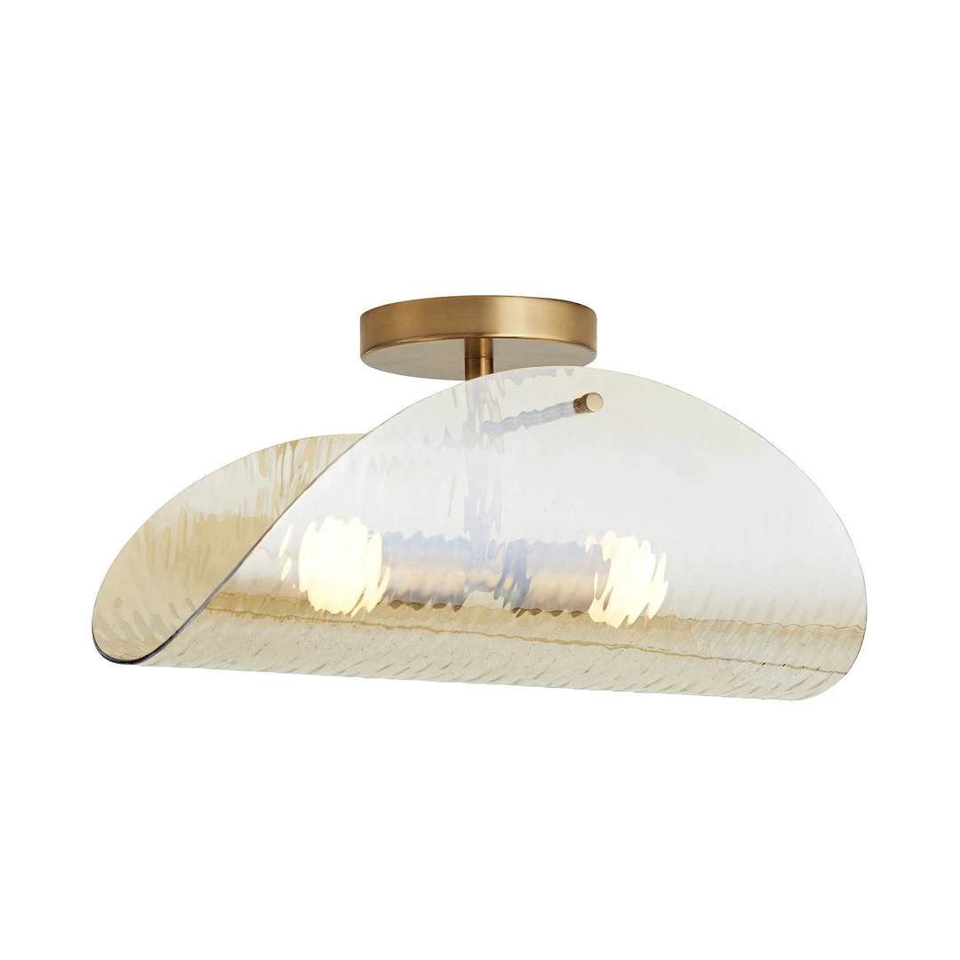 Arteriors Home New Arrivals Bend Flushmount Amber And Brass 8 Arteriors Home New Arrivals Bend Flushmount Amber And Brass
