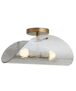 Arteriors Home Bend Flushmount Smoke And Brass 15 Arteriors Home Bend Flushmount Smoke And Brass