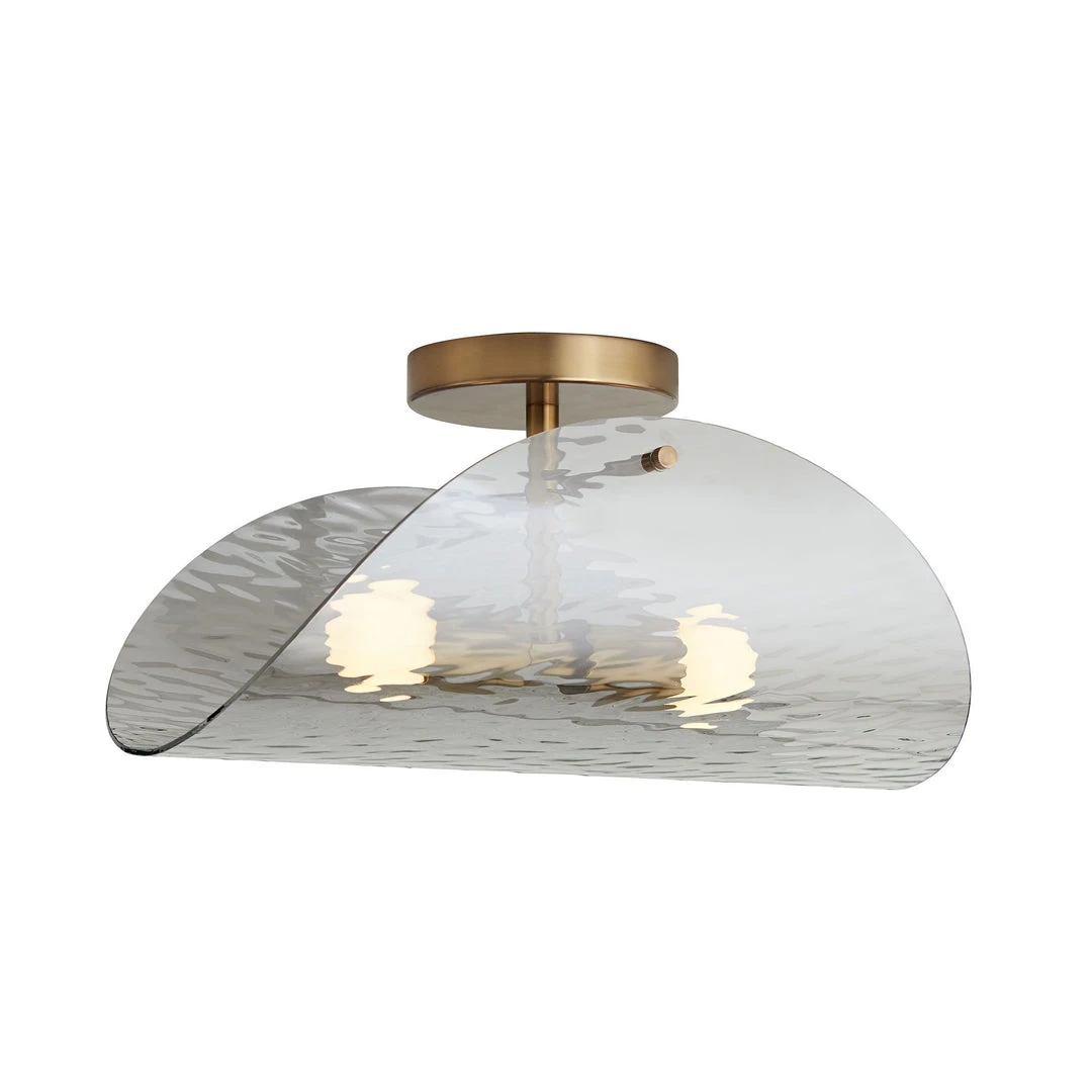 Arteriors Home Bend Flushmount Smoke And Brass 7 Arteriors Home Bend Flushmount Smoke And Brass