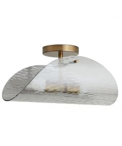 Arteriors Home Bend Flushmount Smoke And Brass 17 Arteriors Home Bend Flushmount Smoke And Brass