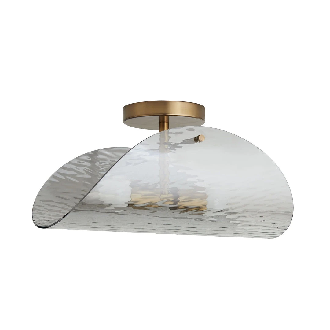 Arteriors Home Bend Flushmount Smoke And Brass 9 Arteriors Home Bend Flushmount Smoke And Brass