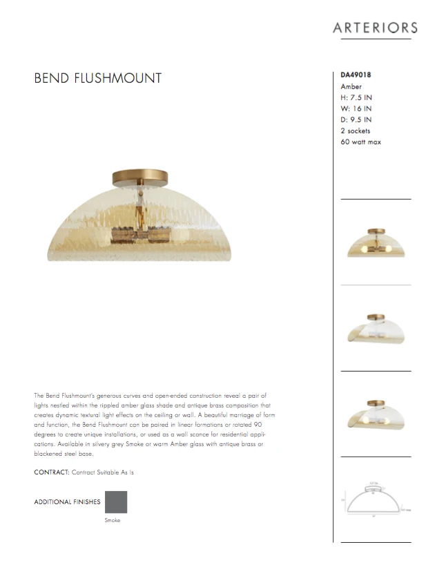 Arteriors Home New Arrivals Bend Flushmount Amber And Brass 11 Arteriors Home New Arrivals Bend Flushmount Amber And Brass