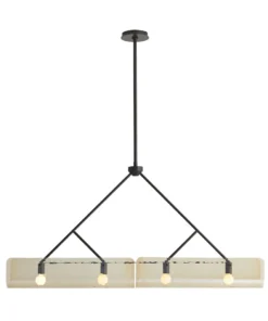 Arteriors Home New Arrivals Bend Linear Pendant Amber Steel
