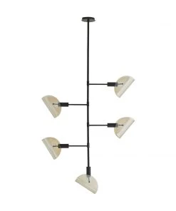 Arteriors Home New Arrivals Bend Chandelier Amber Steel