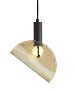 Arteriors Home Bend Pendant Amber Steel