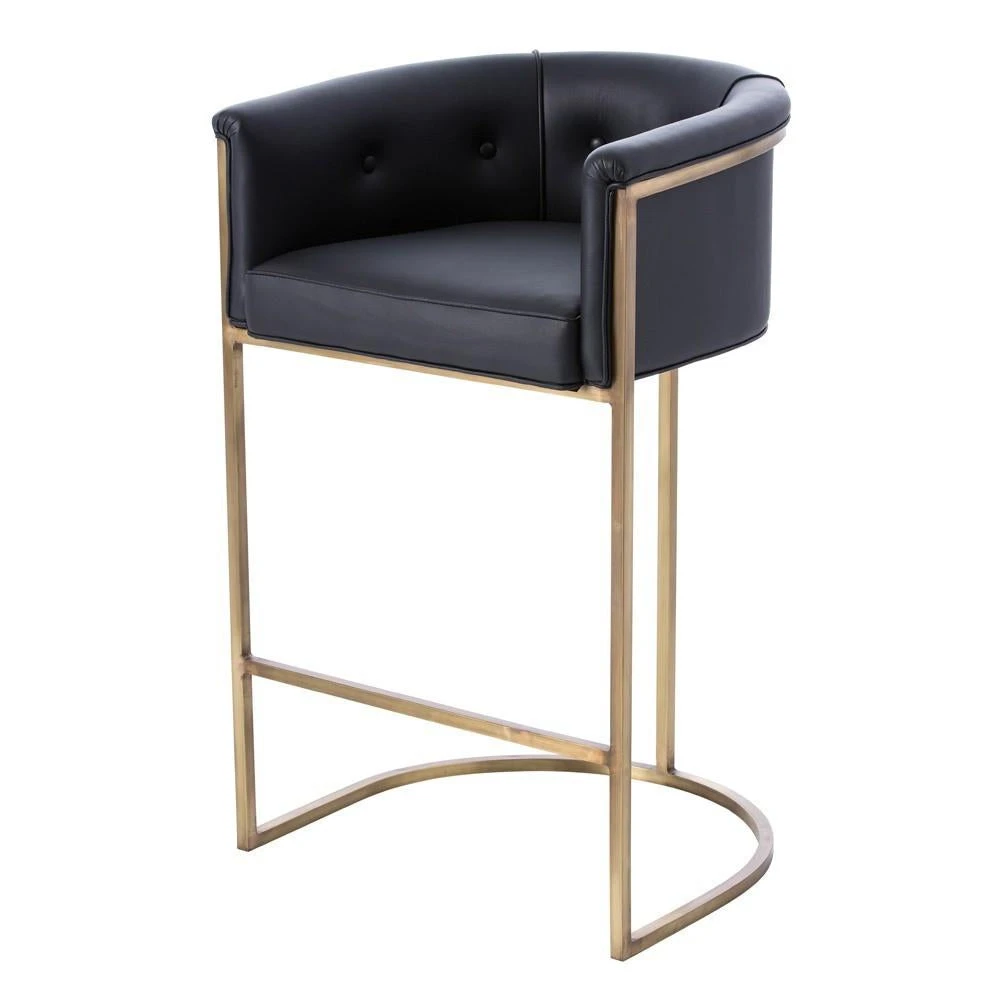 Arteriors Home Calvin Bar Stool Black Leather And Brass 3 Arteriors Home Calvin Bar Stool Black Leather And Brass