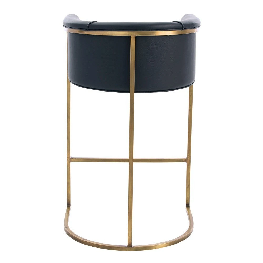Arteriors Home Calvin Bar Stool Black Leather And Brass 5 Arteriors Home Calvin Bar Stool Black Leather And Brass