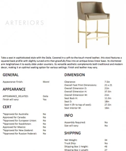 Arteriors Home New Arrivals Dalia Counter Stool Morel 21 Arteriors Home New Arrivals Dalia Counter Stool Morel