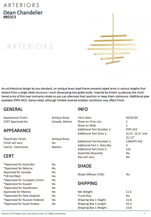 Arteriors Home New Arrivals Dean Chandelier 8 Arteriors Home New Arrivals Dean Chandelier