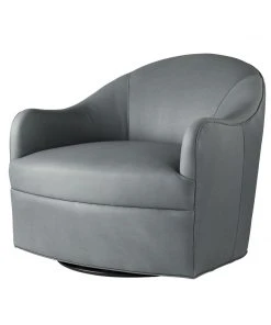 Arteriors Home Delfino Chair Grey Leather Swivel