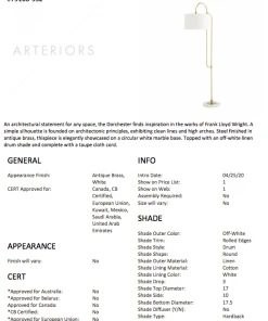 Arteriors Home New Arrivals Dorchester Floor Lamp Antique Brass 22 Arteriors Home New Arrivals Dorchester Floor Lamp Antique Brass