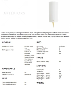 Arteriors Home New Arrivals Dover Sconce Antique Brass