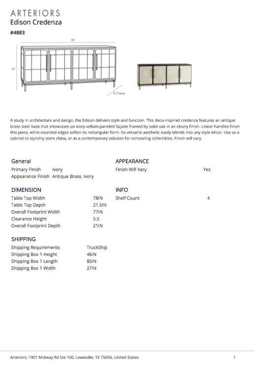Arteriors Home Edison Credenza 14 Arteriors Home Edison Credenza