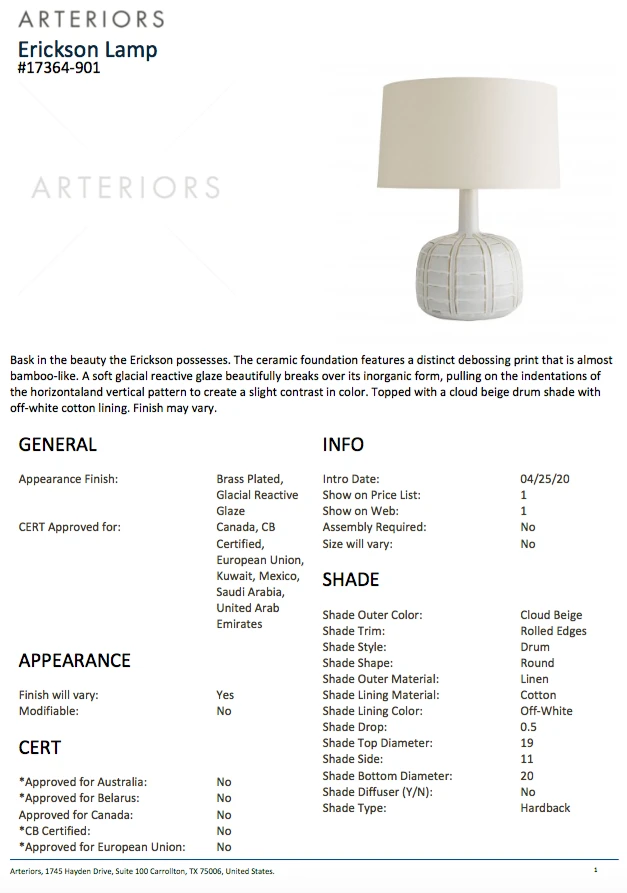 Arteriors Home Erickson Lamp New Arrivals 10 Arteriors Home Erickson Lamp New Arrivals