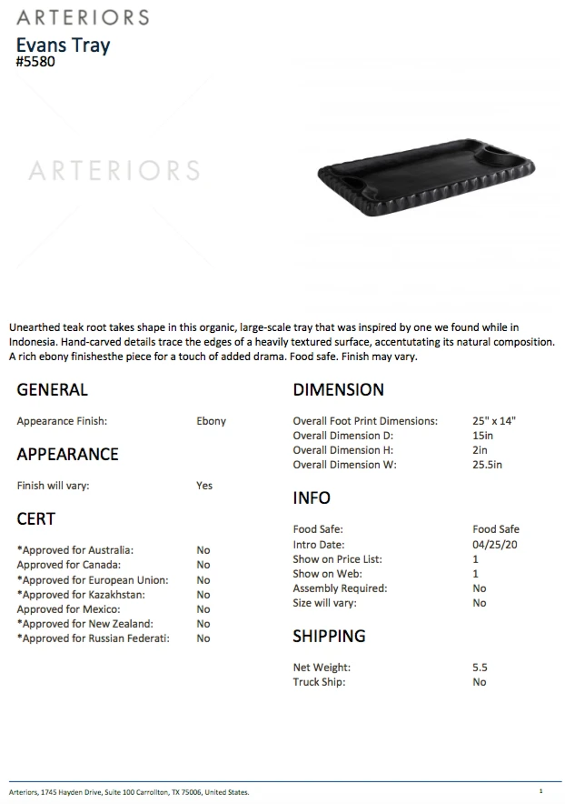 Arteriors Home New Arrivals Evans Tray 6 Arteriors Home New Arrivals Evans Tray